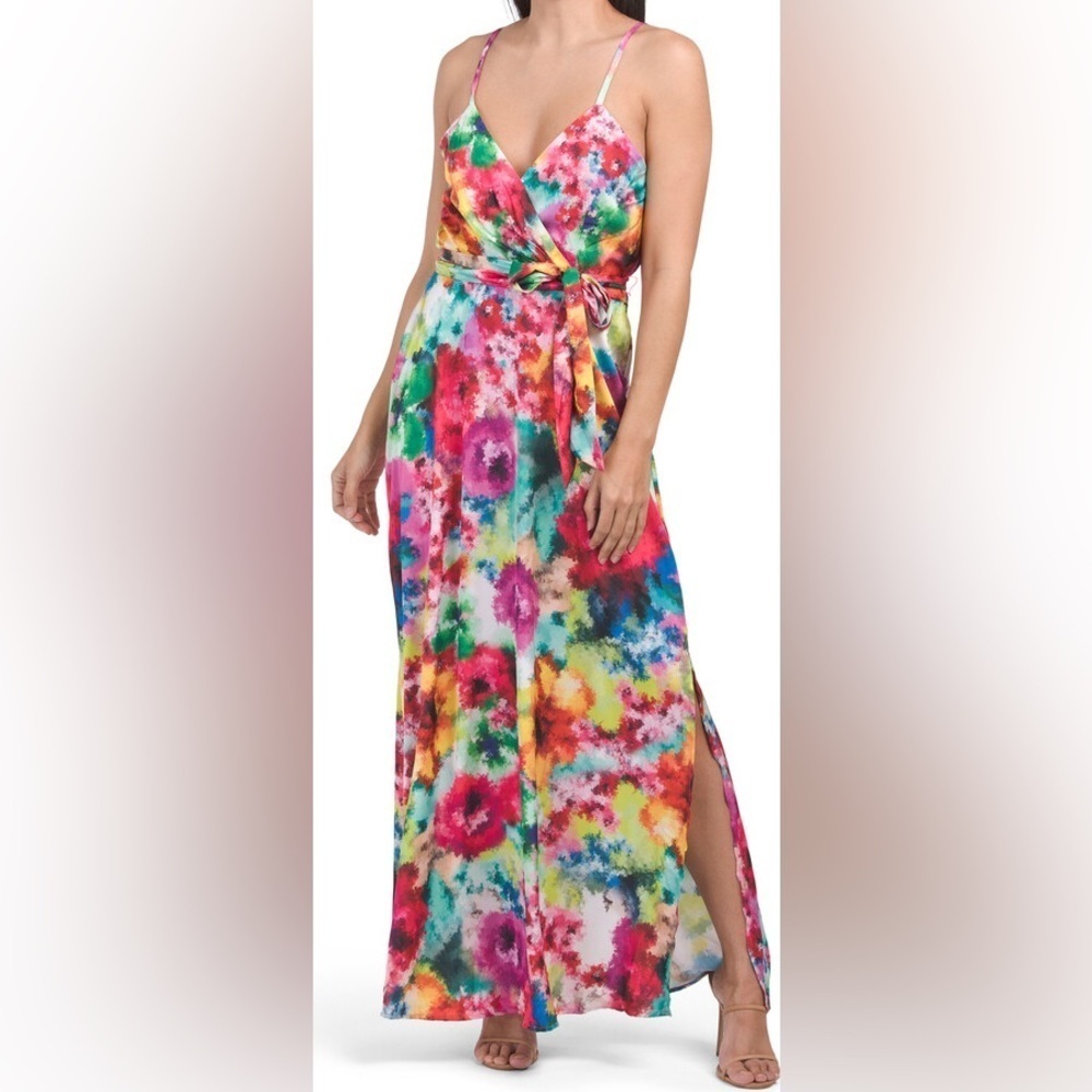 NICOLE MILLER | Vibrant Muted Floral/Tie-Dye Dress